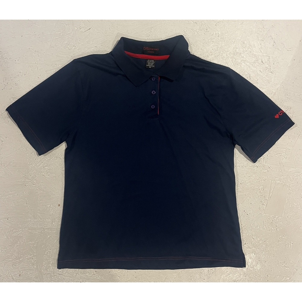 CVS PHARMACY Employee Work Uniform Polo Shirt Women's XL Blue Short Sleeve‎